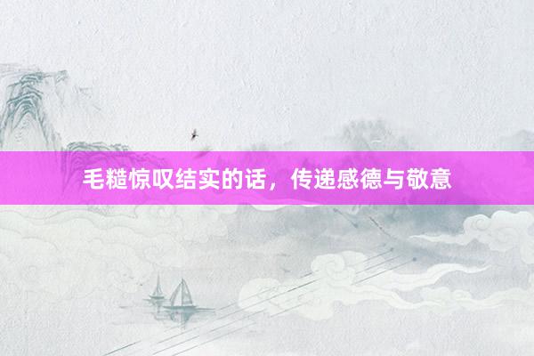 毛糙惊叹结实的话，传递感德与敬意